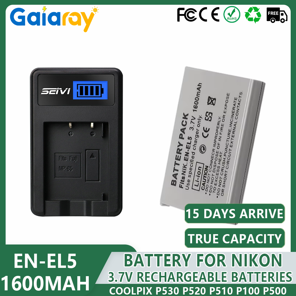 Nikon Camera D3500 - 1-4 個の EN-EL5 ENEL5 バッテリー +