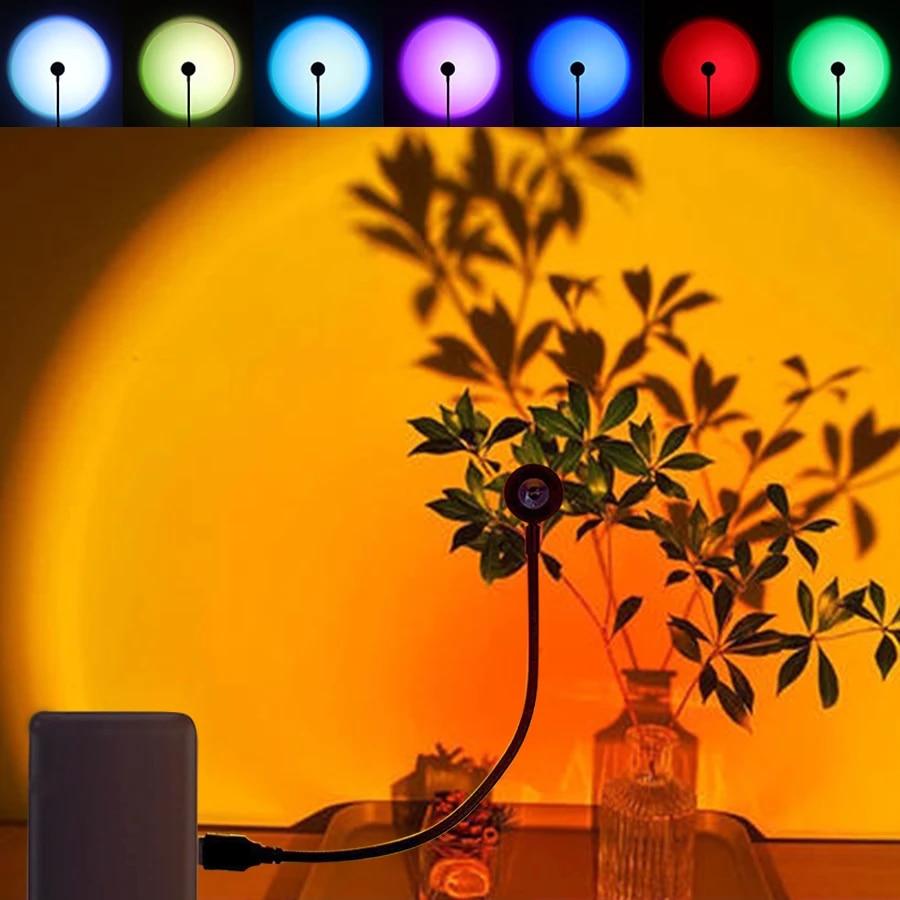 Photography Lighting Setup - MeeToo USB サンセットムードランプ LED プロジェクターネオンナイトライトリビングルームの装飾寝室の背景写真撮影の壁の雰囲気