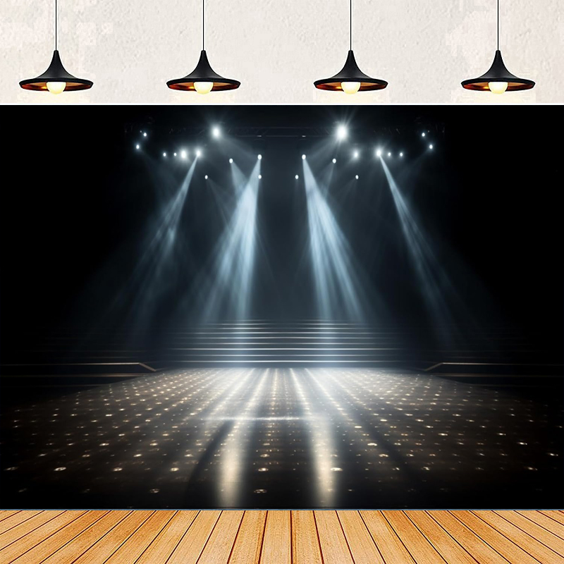 Photography Lighting Home - 写真撮影用背景幕 ネイビーブルー スポットライト ダンスフロア ステージ照明効果背景 ホームパーティー背景幕