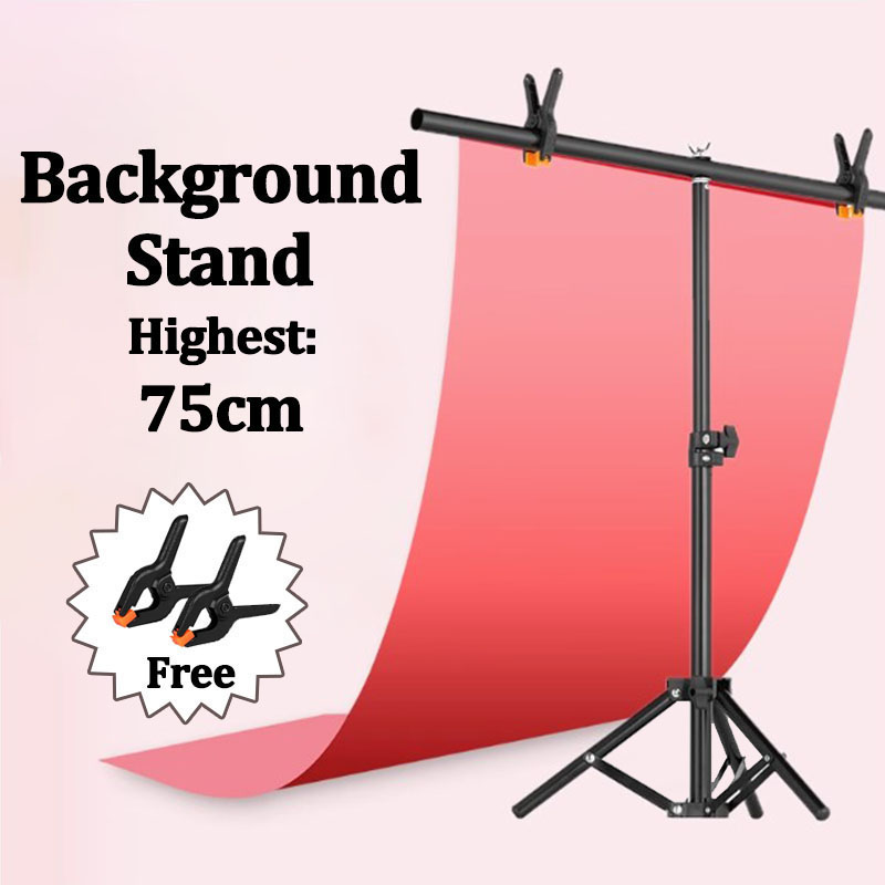 Photography Lighting Setup - T字型写真撮影用背景スタンド 幅19.6インチ 小型T字型サポートライトスタンド 高さ29.5インチ 写真用ミニホルダー