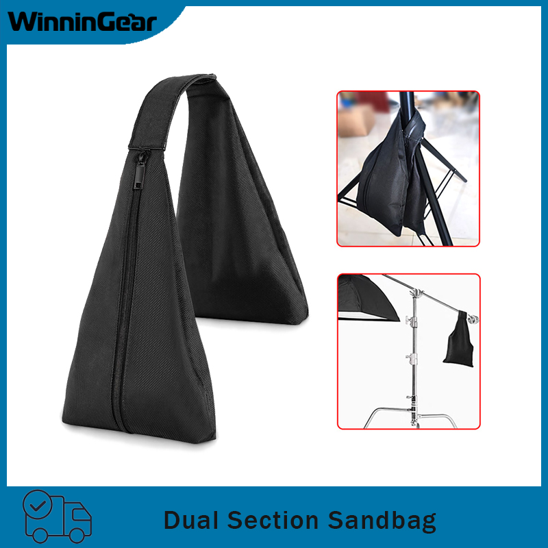 Light Stand Sandbag - 写真スタジオ、ビデオステージ用の二分割式サンドバッグ、耐荷重5KG、ライトスタンド、ブームアーム用の厚手サンドバッグ