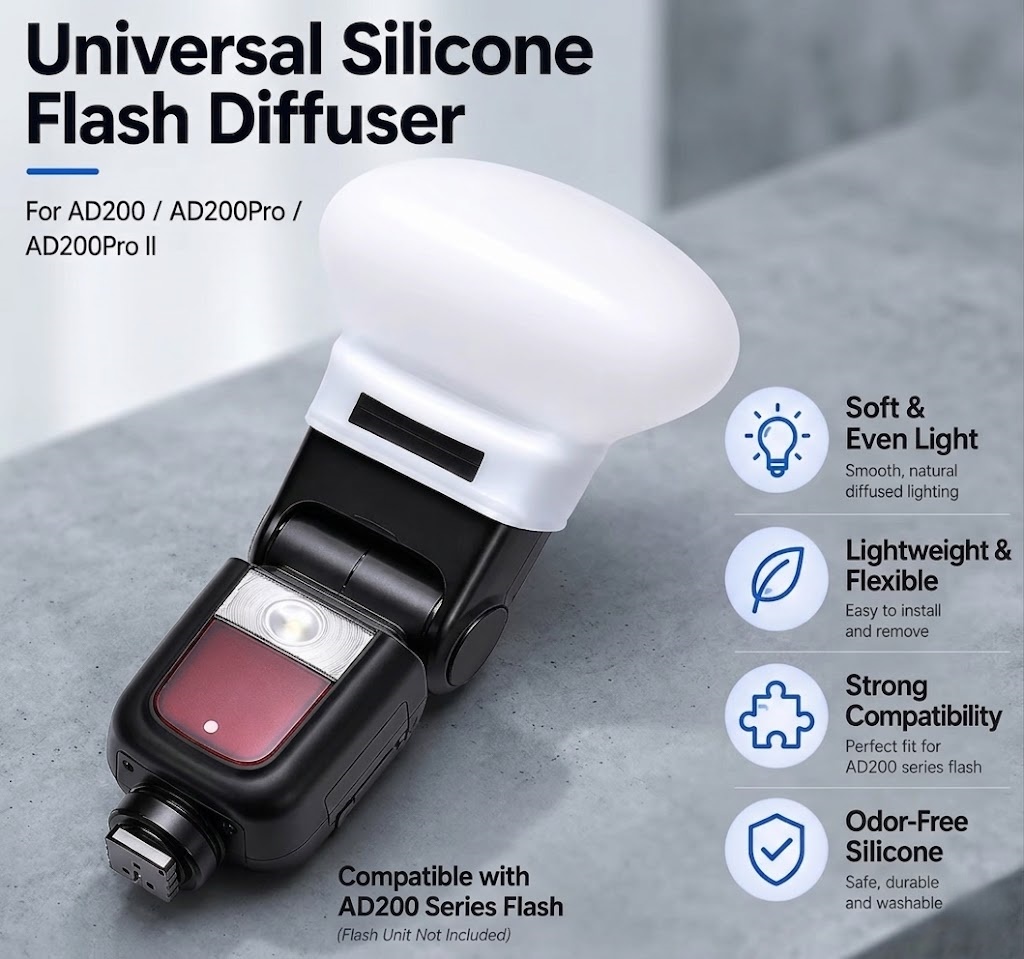 Photography Lighting Diffuser - シリコンフラッシュディフューザーソフトカバー Godox AD100Pro AD200Pro II V1Pro