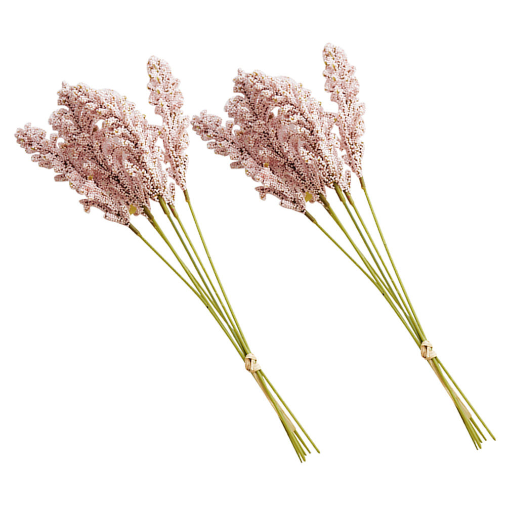 ライトピンクの人工穀物の花の枝2本、リアルな花束を再現、結婚 - Photography Lighting Simulation のレビューと価格