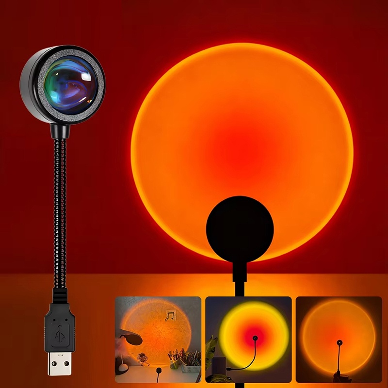 カラフルなグラデーションUSBサンセットランプホーム背景装飾 - Photography Lighting Home のレビューと価格