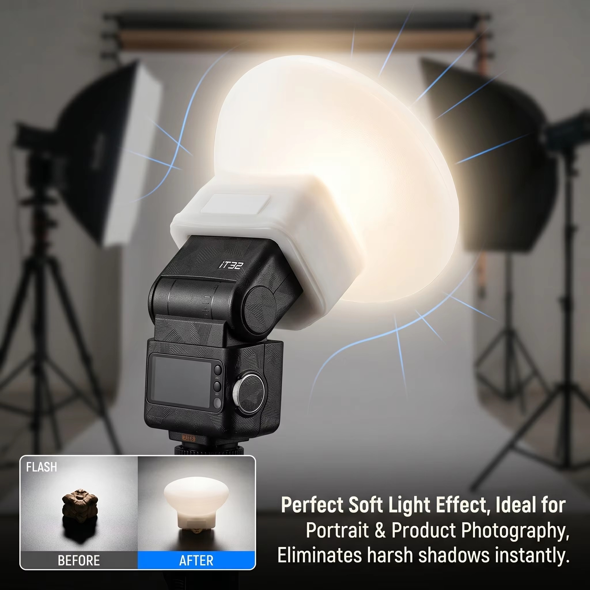 シリコンフラッシュディフューザーカバー Godox IT32 - Photography Lighting Diffuser のレビューと価格
