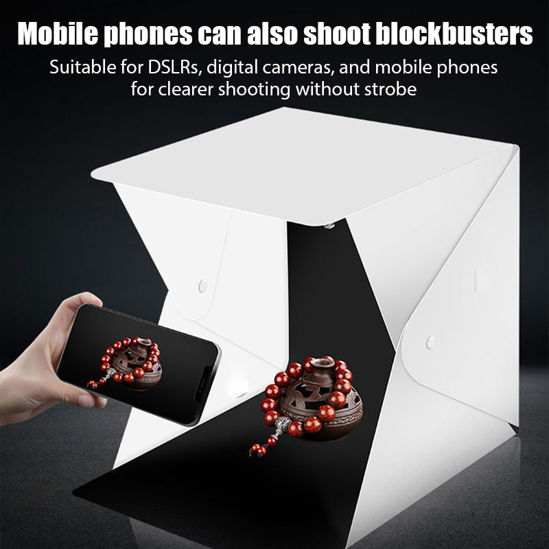 20cmポータブルフォトボックス写真撮影用折りたたみ式LED - Photography Lighting Setup のレビューと価格