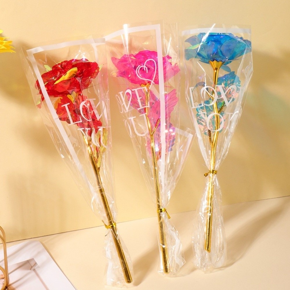 輝く金箔のバラの花 LED ライト カラフルな模擬バラの花束 - Photography Lighting Simulation のレビューと価格